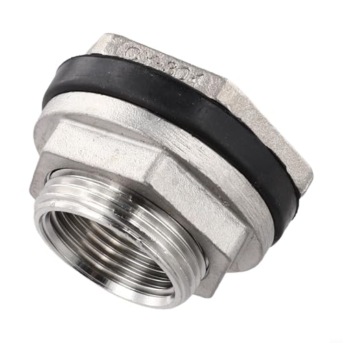 WIIYENA Raccordo per paratia in acciaio inossidabile 304 senza saldatura per accessori per irrigazione giardino, connettori per barili di pioggia e tubi flessibili