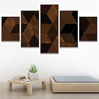 SIGNWIN 5 Panel Canvas Wall Art Modern Art Contemporary Dramatic Geometric Mixed Media Multicolor Patterns for Home Decorations Ready to Hang - 60