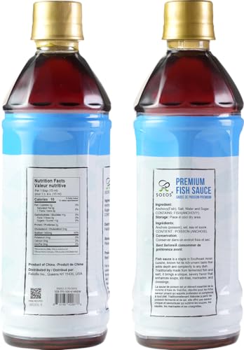 image for Soeos Premium Fish Sauce, 16.9 fl oz (500ml) – Authentic Fish Sauce 
