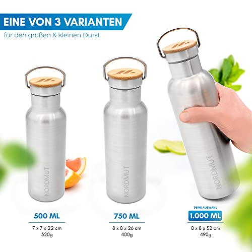 Isolierflasche aus Edelstahl NORDMUT 1l mit Teesieb