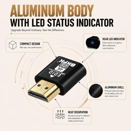 Image of 4K hdmi Dummy Plug - Display to hdmi Adapter, Luna Display Virtual Window for Home-edid Emulator-Dummy, displayport Headless dummie dongle120Hz(4K-1-1)