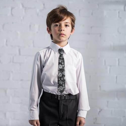 Alizeal Boys Unique Floral Tie and Pre-tied Adjustable Necktie for Kids2
