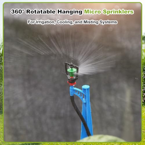 Image of HASTHIP 10Pcs Hanging Drip Irrigation Kit360 Rotatable Greenhouse Hanging Micro Sprinklers, Garden Water Sprayer Nozzles for Irrigation, Cooling, and Misting Systems