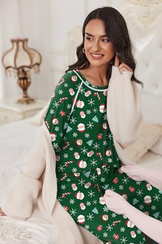 Image of Ekouaer Pajamas Set for Women Soft Comfy Pjs Sets Long Sleeve Sleepwear Loungewear S-XXL