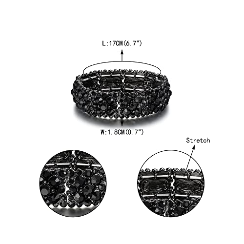 EVER FAITH Women's Round Austrian Crystal Elegant Bridal Stretch Bracelet4