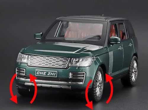 Image of DEOXY 1 /24 Big Range Rover REFENDER Toy Car Metal Pull Back Diecast Car with Openable Door and Sound Light, Gifts Toys for Kids,green
