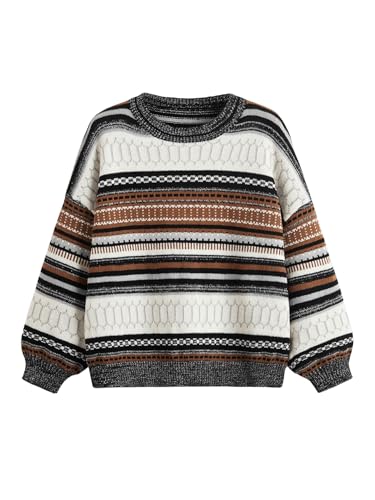 Image of MakeMeChic Women's Striped Sweaters Halloween Vintage Grandpa Sweaters