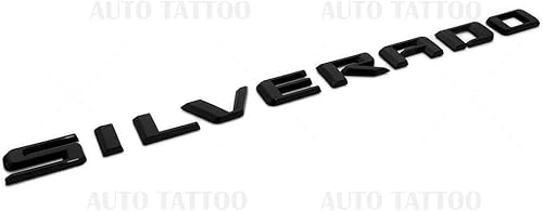 Miniatura 2 de 1 calcomanía para insignia de Silverado 2019-2023 con logotipo de letra para portón trasero Z71 LT LTZ, repuesto negro y rojo para Silverado (negro