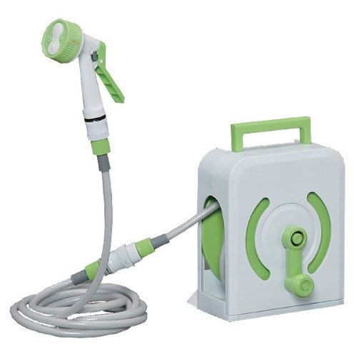 アイリスオーヤマ ホース リール 蛇口口金付ベランダ用ホースリール VHR-14 ライムグリーン 水やり 洗車 掃除 超コンパクト マンション住まいの人におすすめ