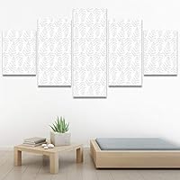 SIGNWIN 5 Panel Canvas Wall Art Modern Art Decorative Elements Expressive Leaves Multicolor Patterns Photography for Home Decorations Ready to Hang - 60