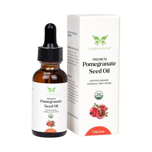Celestial Psych USDA Certified Organic Pomegranate Seed Oil (1 Oz) 100% Pure Natural Hexane-Free Face Moisturizer Skin Hydration Nails Natural Beauty Enhancement