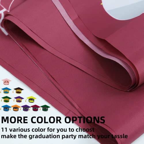Image of Graduation Decorations 2026 Banner Porch Sign Maroon Burgundy Red for Class of 2026 Graduates Party Supplies