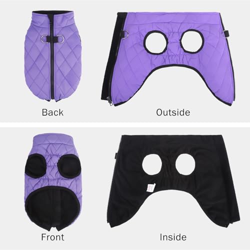 Image of SCENEREAL Winter Coat for Dogs - Warm Jacket with Built-in Harness | Warm Jacket with Built-in Harness, Waterproof, Fleece Puffer Vest, Windproof, Snow Clothes for Small to Medium Dogs