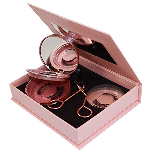 8D Quantum Magnetic Eyelashes No Eyeliner,Magnetic Eyelash Partner Kit with Soft Magnet Technology,2 Seconds to Wear No Glue Fake Eyelashes Extension with Curler tool