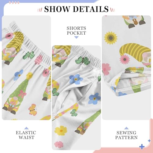 Gnome Butterfly Boys Long Pants Soft Trousers Elastic Waist Kids Lounge Bottoms with Pockets S-XL4