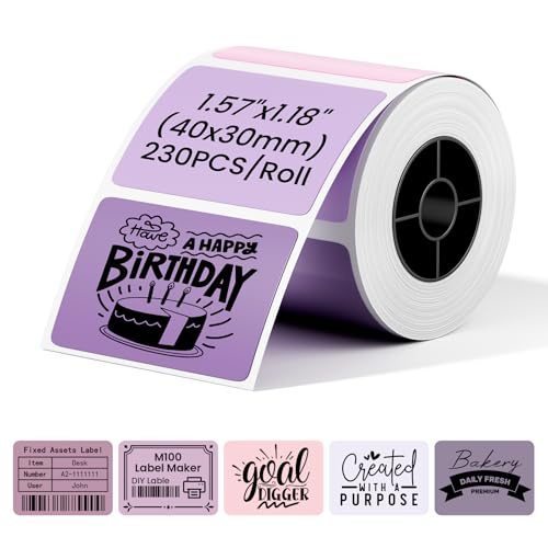 Image of Phomemo M110 Labels - 1.57 inch x 1.18 inch Thermal Self-Adhesive 5 Stickers for M110 /M100 /M220 /M250 Label Printers, 40x30mm Thermal Label Paper for Candle, Baking, Logo, Gift,230pcs /Roll
