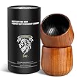AHIDBQOJB Wooden Bourbon Drinking Glass - Charred Wooden Whiskey Cup - Old Fashioned Glasses - Bourbon Gifts for Men Who Have Everything - Birthday Gifts for Dad Husband Boyfriend or Brother (2 Pack)