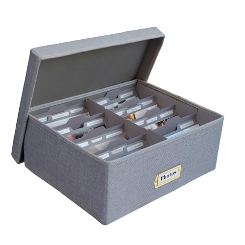 Sprsthai Linen Photo Storage Box – Holds 1700 Photos, 24...