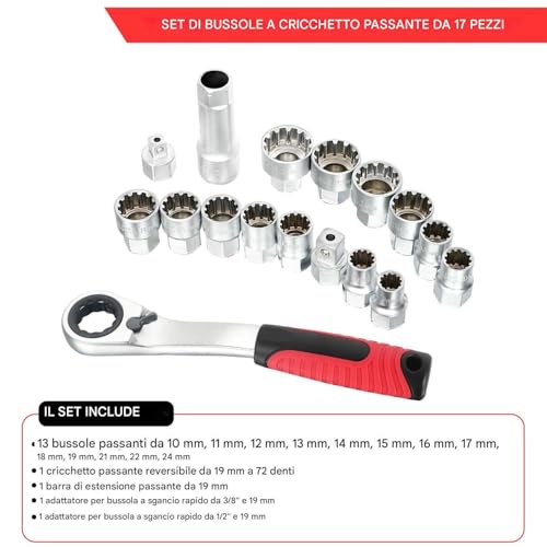 Jeu de douilles pour installations électriques et kit d'outils fixation - 5