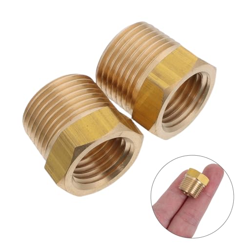 Adaptador de latón BSPT macho 3/8 a NPT hembra 1/4 con diseño hexagonal para tubería 8
