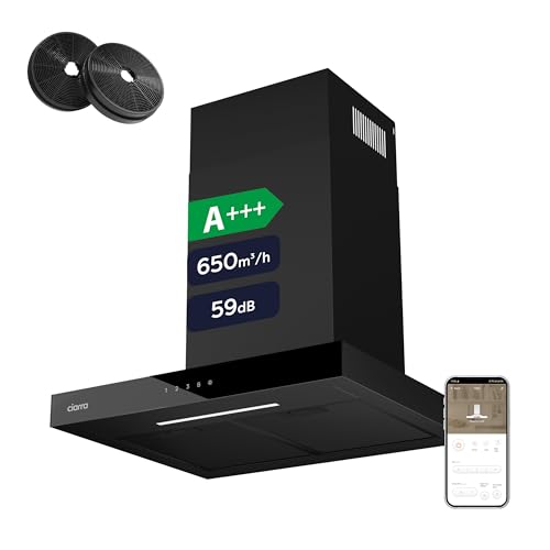 CIARRA CBCB6102 Classe A+++ Cappa Aspirante 60cm - Comandi Touch - 650m3/h - 4 Velocità e Funzione...
