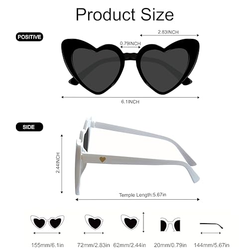 PartyGifts&beyond Bachelorette Sunglasses Heart Sunglasses 10 Packs Bride Squad Sunglasses for Bachelorette Party Favors3