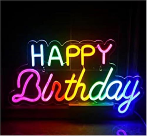 Panneau néon Joyeux Anniversaire coloré pour créer des souvenirs lumineux inoubliables