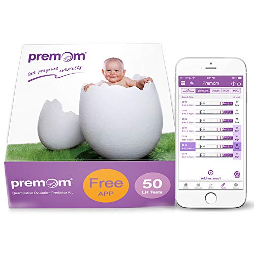Premom Quantitative Ovulation Test Strips, The Reliable Ovulation Predictor Kit with Digital Ovulation Reader, Numerical Ovulation Test, 50-Pack, Expired 12-22-2021