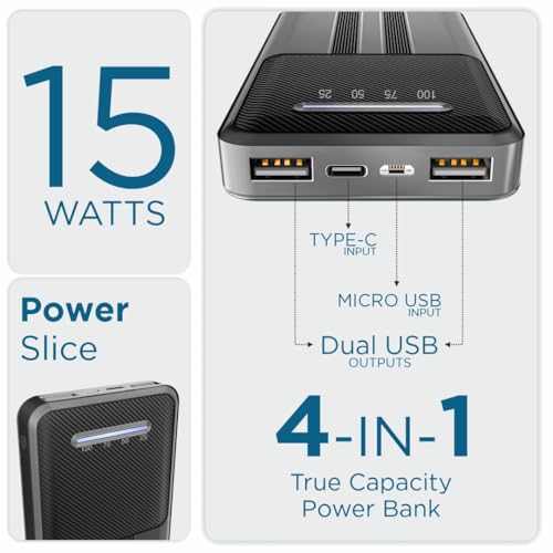 Image of Ubon 10000 mAh Power Bank (PBX88Pro) |15 Watt Fast Charging | Dual Output & Input | for Smartphones, TWS Earbuds, Speakers, Tablets (Black)