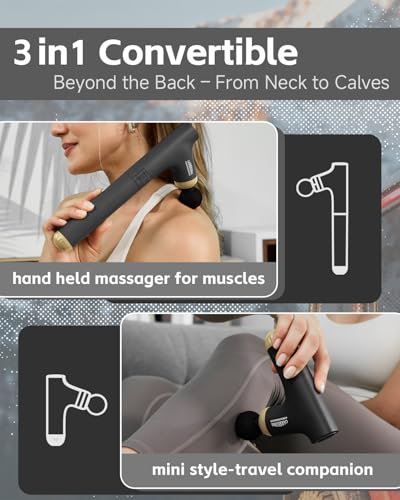 3-in-1 Muscle Massage Gun Deep Tissue with Long Handle, Handheld Massager - Image 4