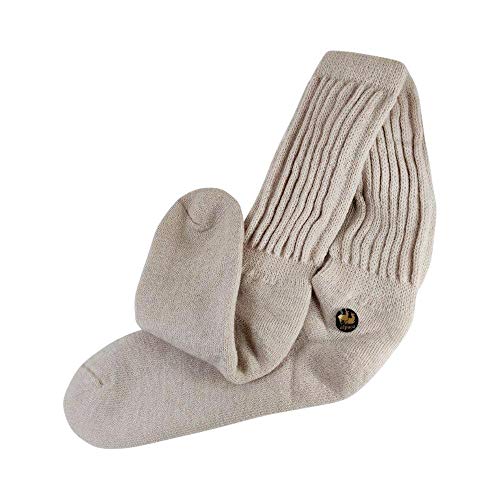 E B Evelyn Brooks Designs Peru Gift Warm & Comfy 100% Baby Alpaca Long Socks, Beige