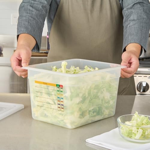 Restaurantware Food Storage Container 1 Pack of 12.7 x 10.3 x 7.8 Inches Plastic Stackable Storage Box White Reusable Label Container Dishwasher Safe For Restaurants And Kitchens by Restaurantware - Used condition - Image 4