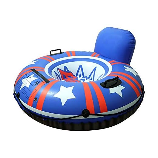 Snow Tube for Adults and Kids with Backrest 48 Inch Extra Large Heavy Duty Inflatable Outdoor Snow Sledding Tube Made by Thickening Material of 0.6mm Highly Tolerant Abrasion Giant for Winter Fun