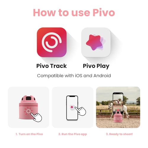 Image of Pivo Equestrian Pod Auto Tracking Phone Holder, Face, Body & Horse Tracker, 360 Rotation, 6 Speed, Stand for Video Recording with Remote Control (Pink)