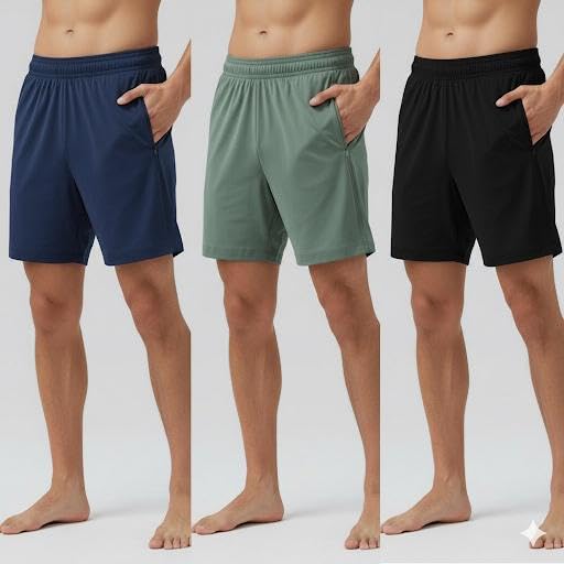 blacktail Men's Regular Fit Polyester Blend Shorts|Casual Shorts|Boxer Shorts|Comfortable Rich Solid Design Shorts with Zip Pocket-picture-23