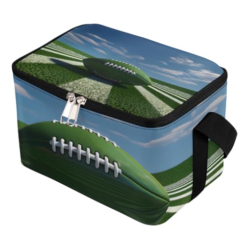 GzLeyigou Lunch Bags for Women Men 9 Cans,Sport Ball Rugby Hot & Cold Food Delivery Bag Insulated Grocery Bag Insulated Lunch Box Cooler Bag for Office Work Picnic Beach