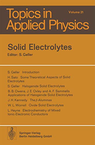 Solid Electrolytes: 21 (Topics in Applied Physics) view 2