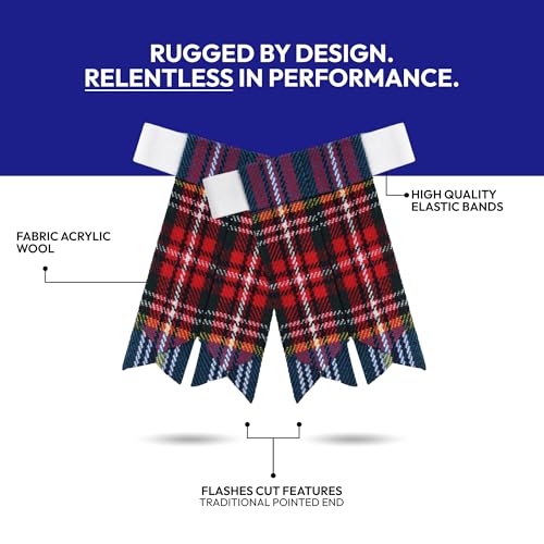 Image of Scottish Tartan Kilt Flashes with Elastic Adjusters