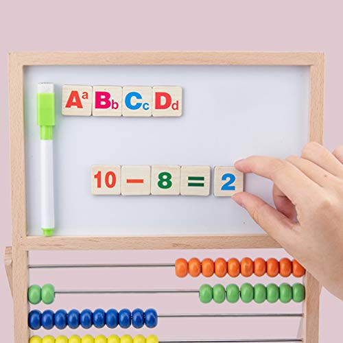 STOBOK Brinquedo Ãbaco de Madeira Brinquedo de CÃ¡lculo de Dupla Face Prancha de Desenho de NÃºmeros