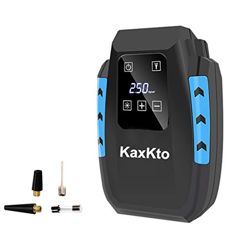 Kaxkto Portable Air Compressor Pump, Auto Tire Inflator and Mini Bike Pump with Digital Touch Screen Display with Long Cable For Cars, Basketballs, Bikes, Motorcycle, Other Inflatables