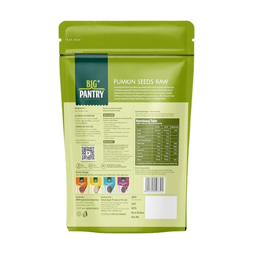 Image of Big Pantry Pumpkin Seeds 200g | Immunity Booster & Fiber Rich Superfood | Raw Pumpkin Seeds for Weight Management | Rich Source of Zinc & Antioxidants | Protein Rich Seeds for Eating