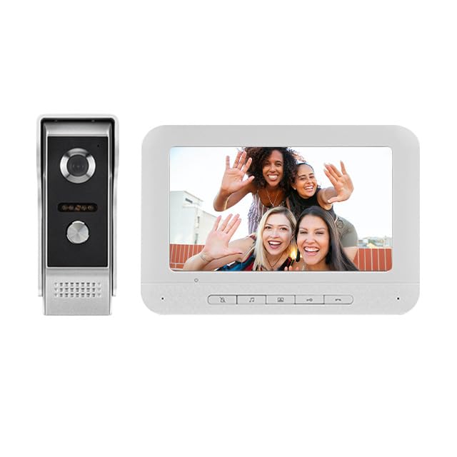 Video Doorbell Night Vision High Definition Two-way audio, HD video,IP64 Rainproof, 7inch Monitor Large Capacity Battery,Video Doorbell with Monitor Wireless