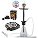 Produktbild Shisha Set mit Shisha Amy Aero-X Klick II, Kohleanzünder, Naturkohle, Kaminkopf, Dampfsteine und eine kleine Überraschung (Clear / Schwarz-Matt)