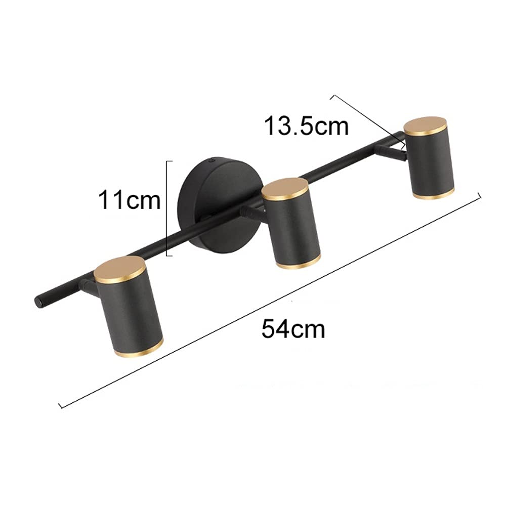 Lámpara LED de Pared para Espejo de baño con 3 Luces | Aplique de Pared para Espejo de baño | Lámpara para Cuadros | Lámpara de Pared Frontal para Espejo de Maquillaje y cosméticos, luz blan