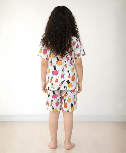 Image of ANTHRILO Sleepwear Shorts Set for Girls| Material: 100% Pure Cotton | Fabric: Skin-Friendly, ensuring a Soft Touch on Delicate Skin| Fit: Regular |Age Range: Suitable for Girls Aged 0-14 Years