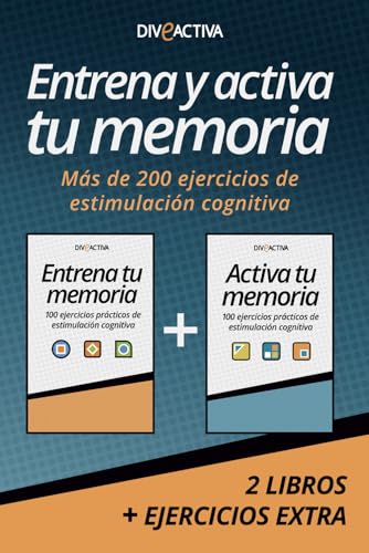 Entrena Y Activa tu Memoria. Más de 200 Ejercicios de Estimulación Cognitiva: Edición Doble: Incluye los 2 libros + Contenido Extra. Ejercicios para Mejorar la Memoria. PÁGINAS A COLOR