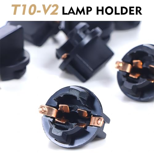 10 sockets para bombillas LED T10 para auto, negro miniatura 4