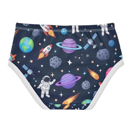 Astronauts Girls Underwear, Toddler Girl Briefs, Cotton Underwear Girls, 2–8 Years2