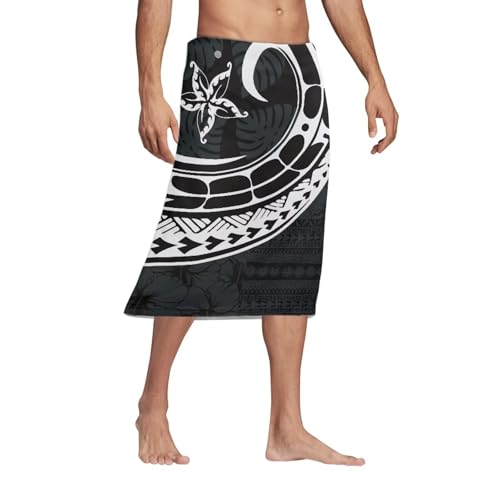 Men’s Samoan Lavalava South Pacific Outfit Bottoms Cover-Up Hawaiian Men's Skirts Beach Swimwear Wrap Skirts Casual