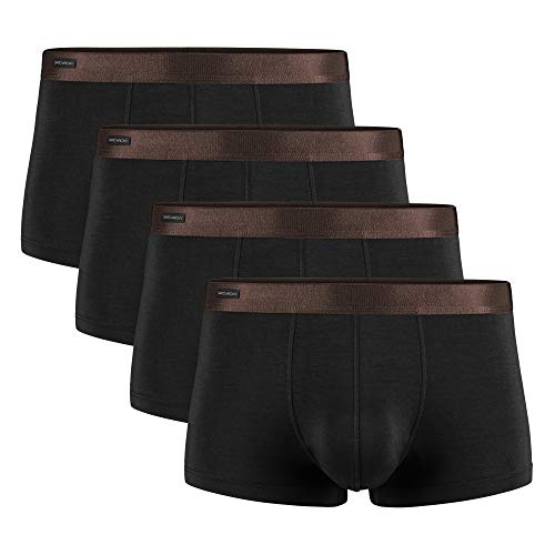 DAVID ARCHY Men's 4 Pack Bamboo Rayon Basic Solid Ultra Soft Breathable Underwear